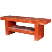 A MODERN LACQUERED RED PARCHME
