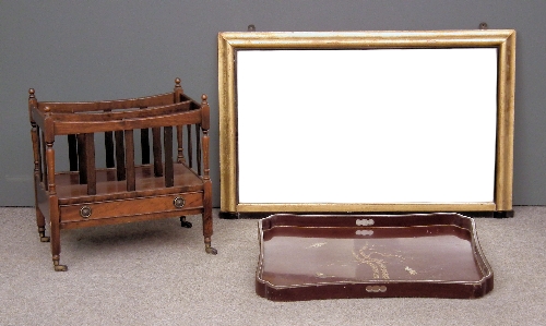 A modern mahogany three division