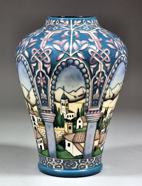 A modern Moorcroft pottery inverted