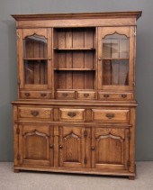 A modern panelled oak dresser