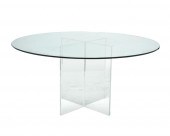 A MODERN PEDESTAL DINING TABLE