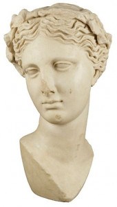 A MODERN PLASTER HEAD OF APHRO