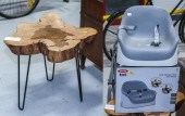 A MODERN SLAB TABLE & BOOSTER