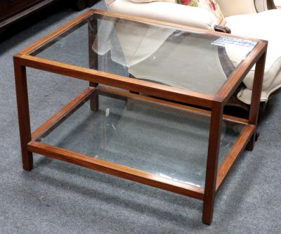 A modern two-tier table, each