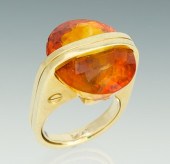 A Modernist 18k Gold and Citri