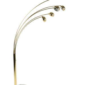 A Modernist Brass Five-Light