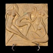 A MODERNIST BRONZE PLAQUE DEPI
