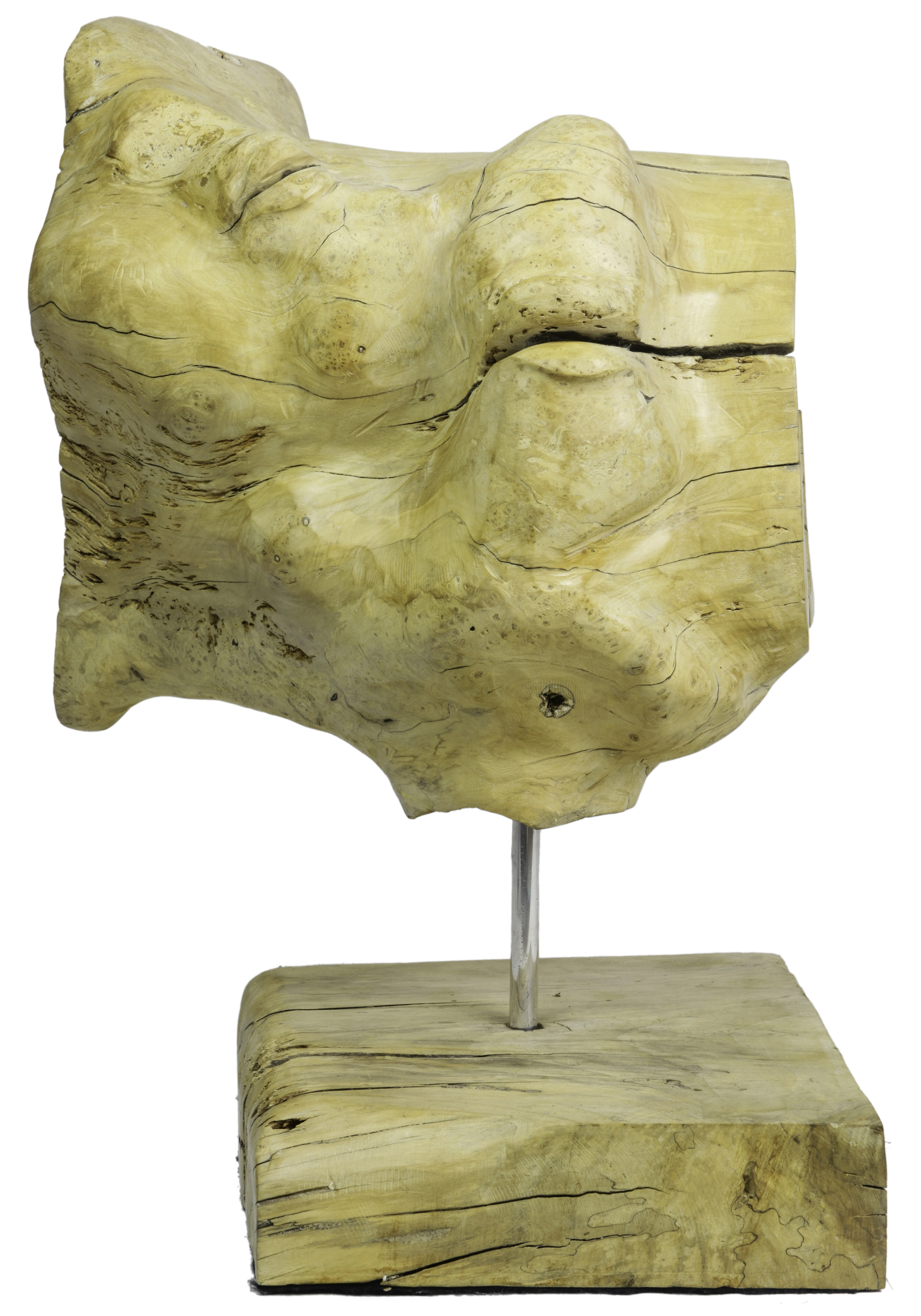 A MODERNIST CARVED WOOD SCULPTURE A
