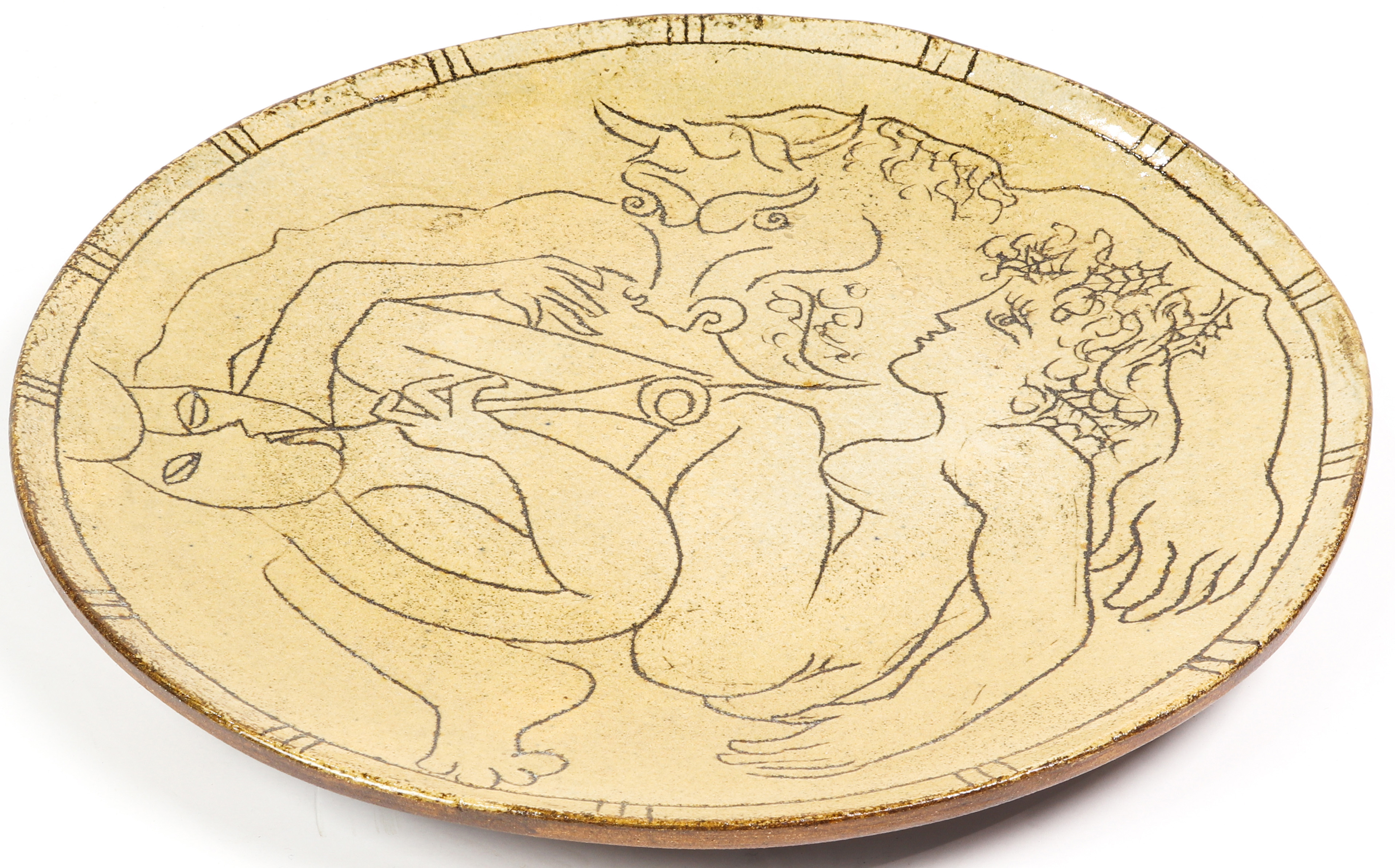 A MODERNIST HANSON POTTERY PLATE