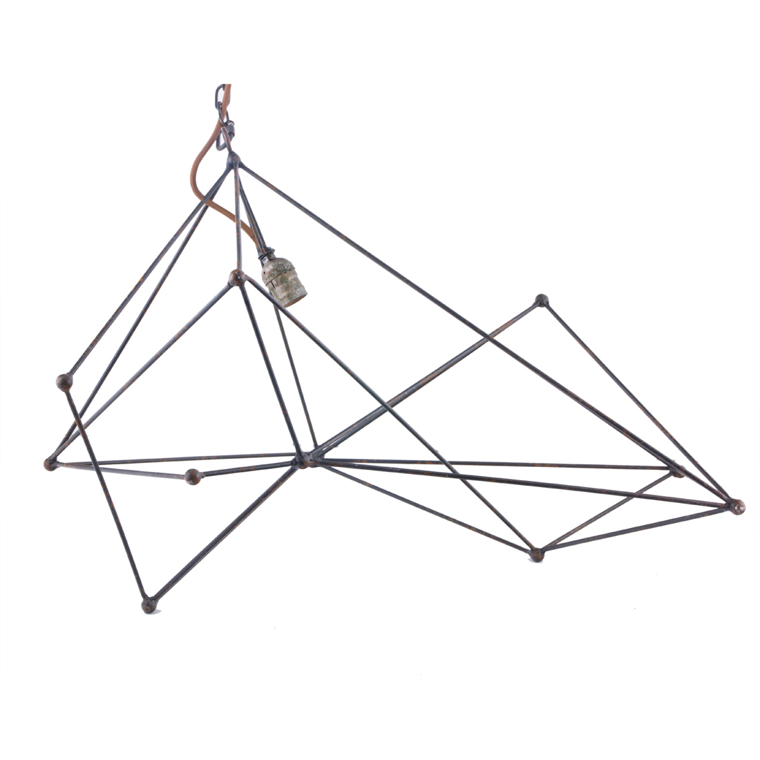 A MODERNIST METAL CAGE FORM PENDANT