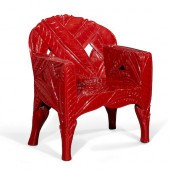 A MODERNIST RED BANANA LEAF CH