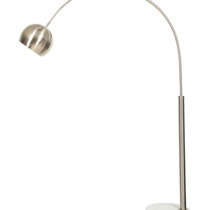 A Modernist Steel Arc Floor Lamp
