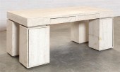 A MODERNIST TRAVERTINE DESK, L
