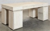 A MODERNIST TRAVERTINE DESKA M