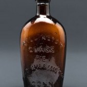 A Molded-Glass Flask in Amber
