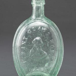 A Molded-Glass New York Flask in