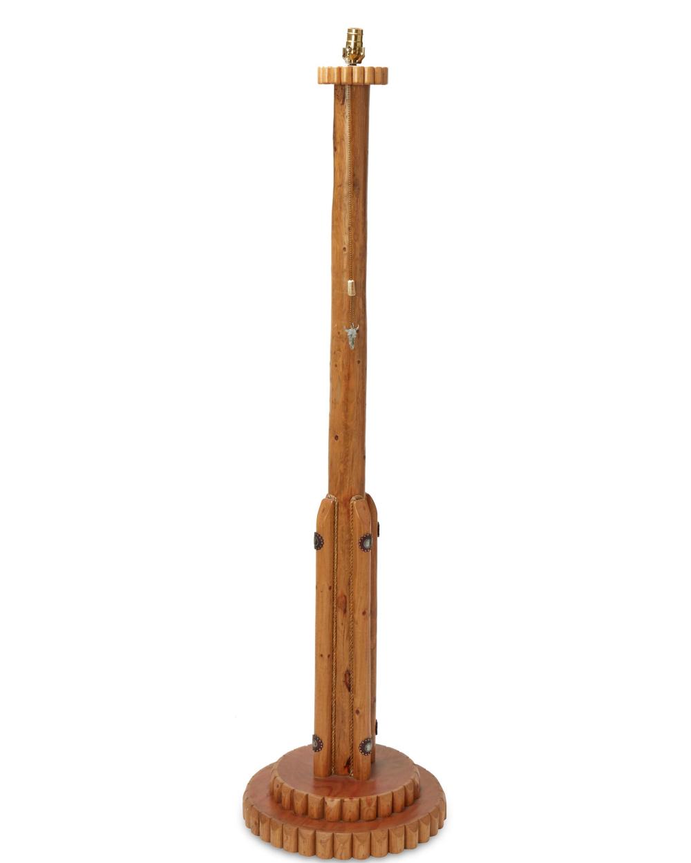 A MOLESWORTH-STYLE WOOD FLOOR LAMPA