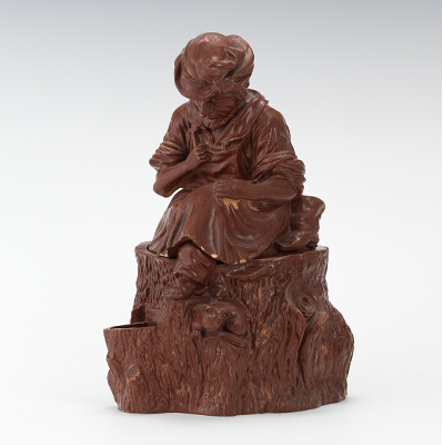 A Monochrome Figural Tobacco Jar of