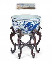 A MONUMENTAL CHINESE BLUE AND
