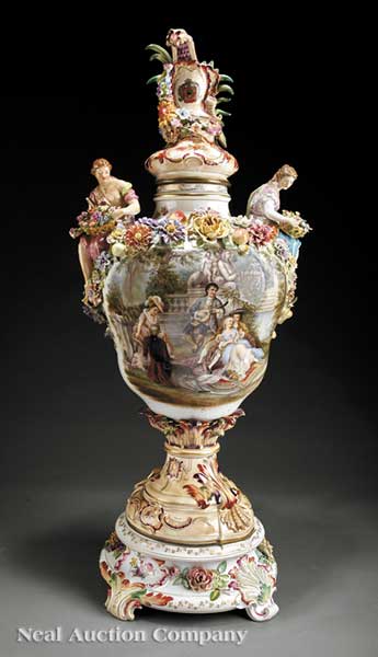 A Monumental Dresden Porcelain