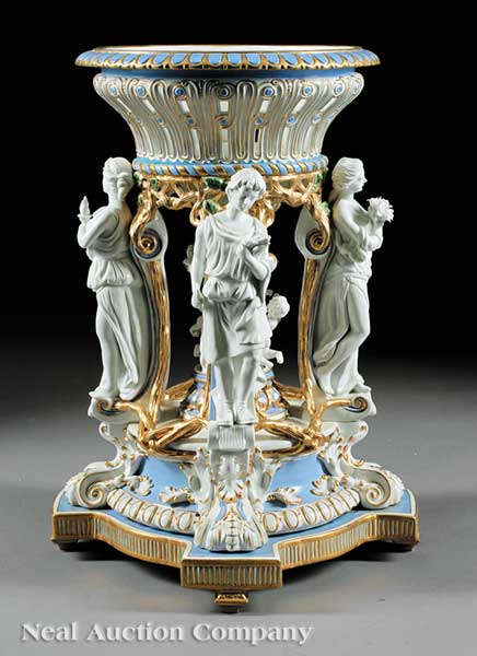 A Monumental Gilt Porcelain Figural