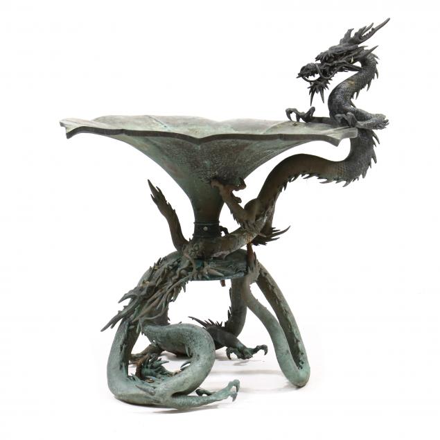 A MONUMENTAL JAPANESE BRONZE DRAGON