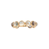 A MOONSTONE AND 18K GOLD BAND<