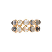 A MOONSTONE AND 18K GOLD BAND<