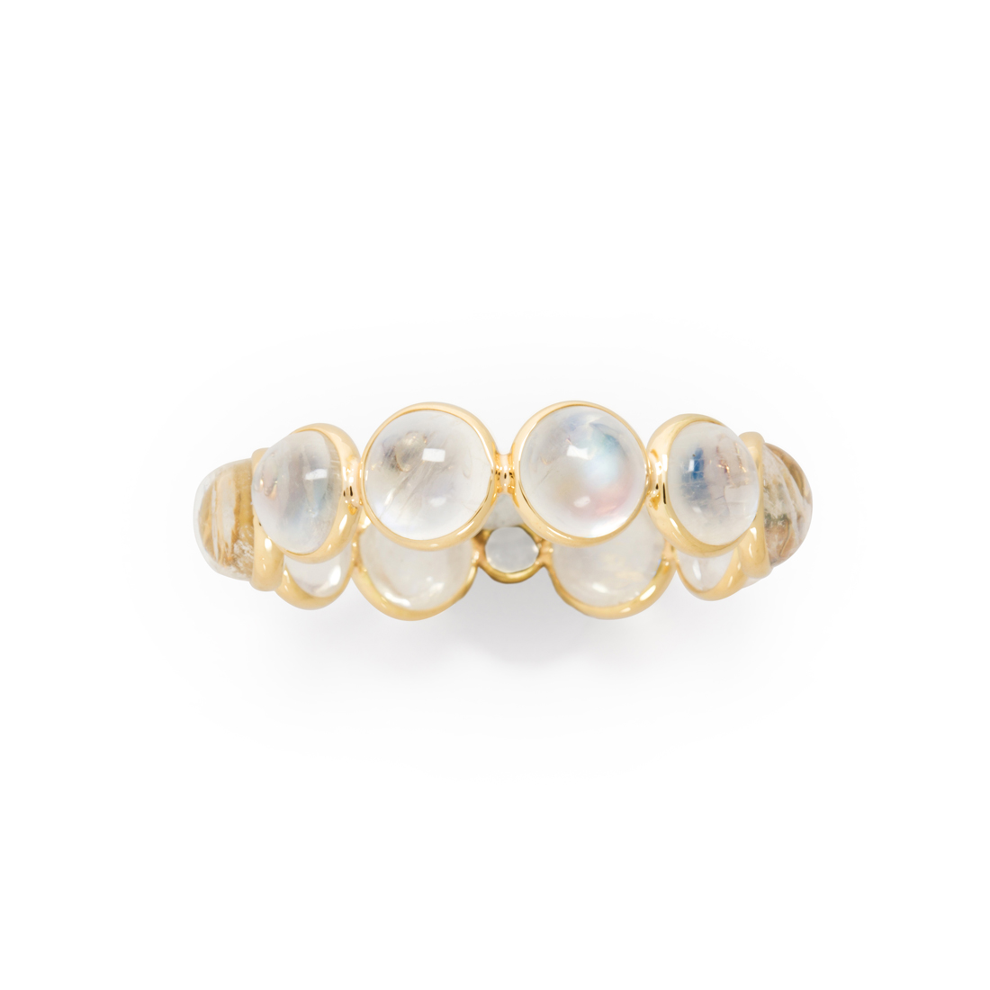 A MOONSTONE AND EIGHTEEN KARAT GOLD