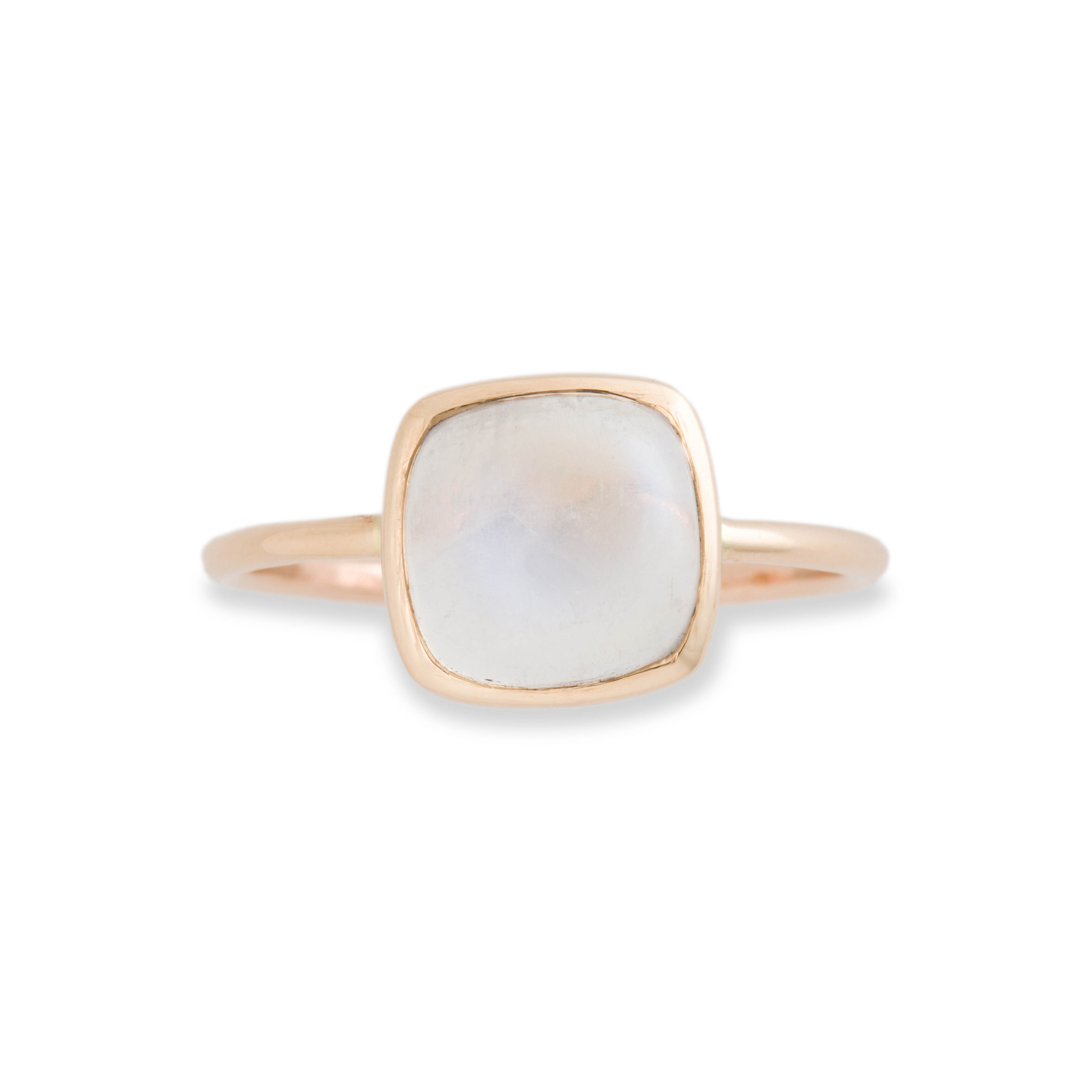 A MOONSTONE AND FOURTEEN KARAT GOLD