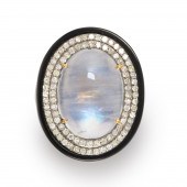A MOONSTONE, CHALCEDONY AND DI