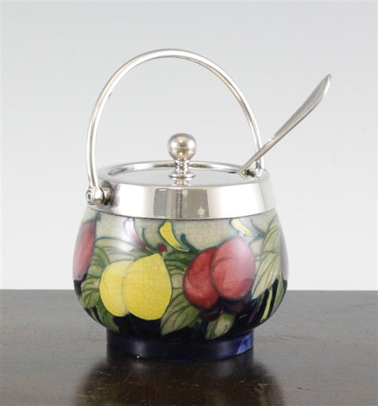 A Moorcroft 'Plum' pattern preserve