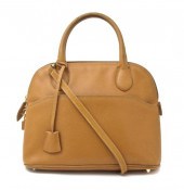 A Morabito Tan Leather Bag zip