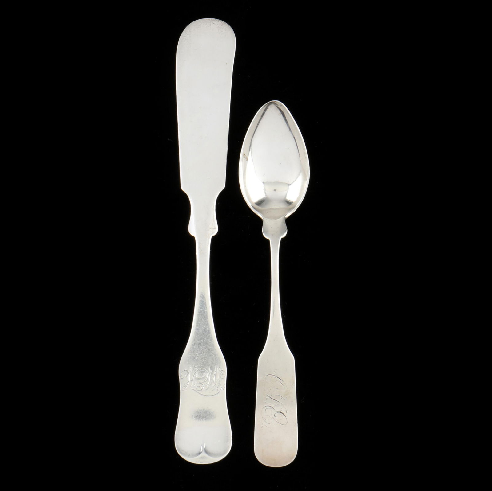 A MORAVIAN COIN SILVER TEASPOON AND