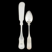A MORAVIAN COIN SILVER TEASPOO