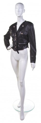 A Moschino Black Leather Biker