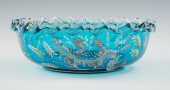 A Moser Blue Art Glass Bowl wi