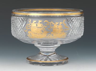 A Moser Cut Glass Center Bowl Clear