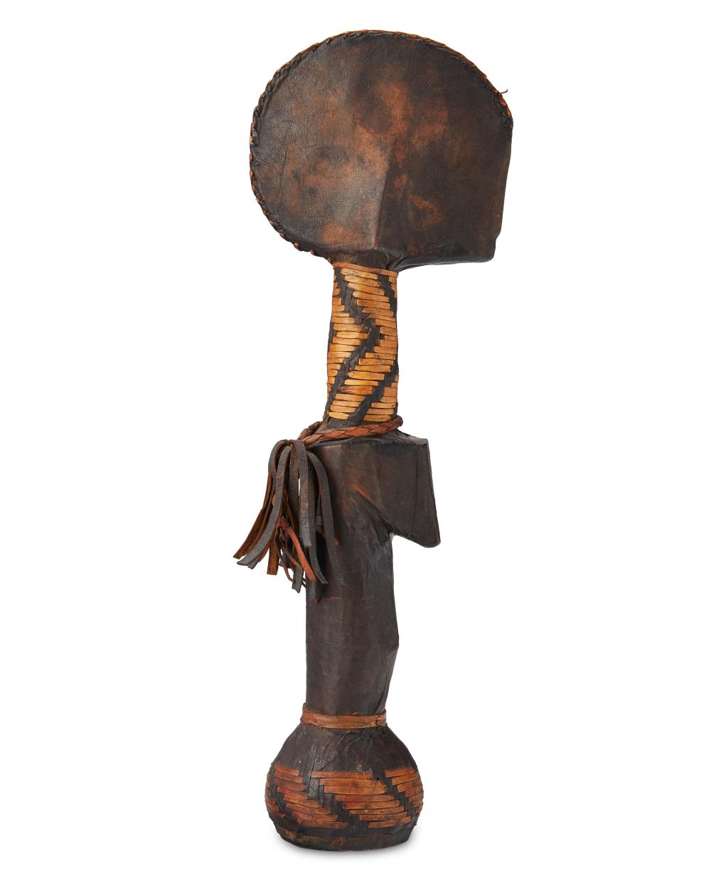 A MOSSI "BIIGA" WOOD AND LEATHER