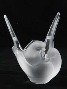 A moulded glass centrepiece vase in