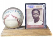 A MOUNTED BASEBALL BEARING HAN