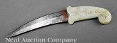 A Mughal Celadon Jade Hilted S