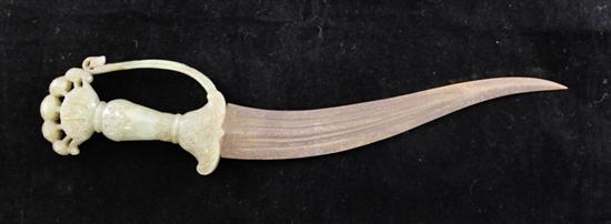 A Mughal jade hilted dagger North