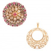 A MUGHAL STYLE RUBY & DIAMOND
