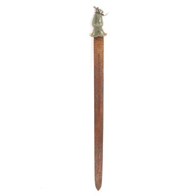 A Mughal sword with jade grip