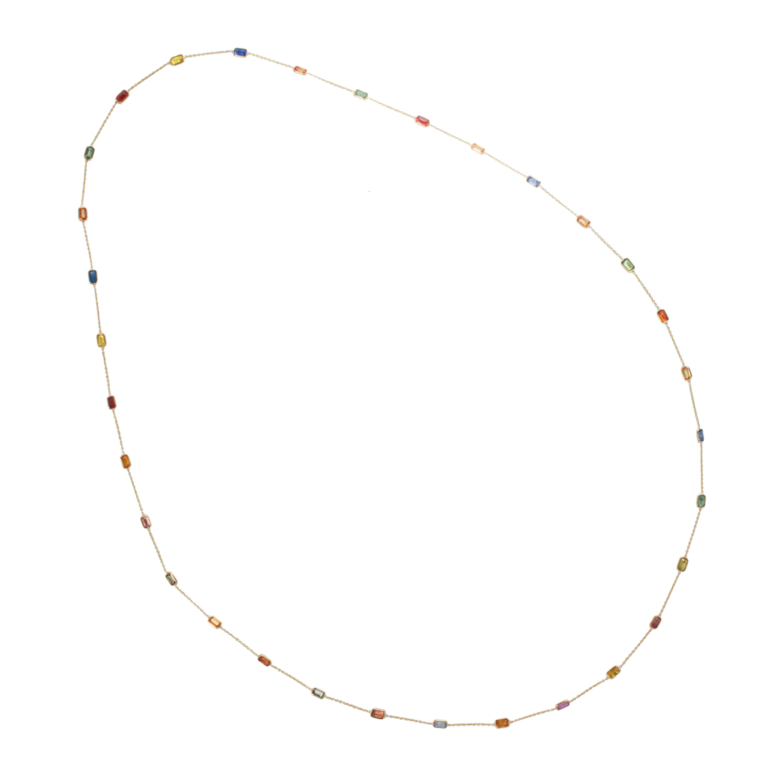 A MULTI-COLOR SAPPHIRE AND 18K GOLD