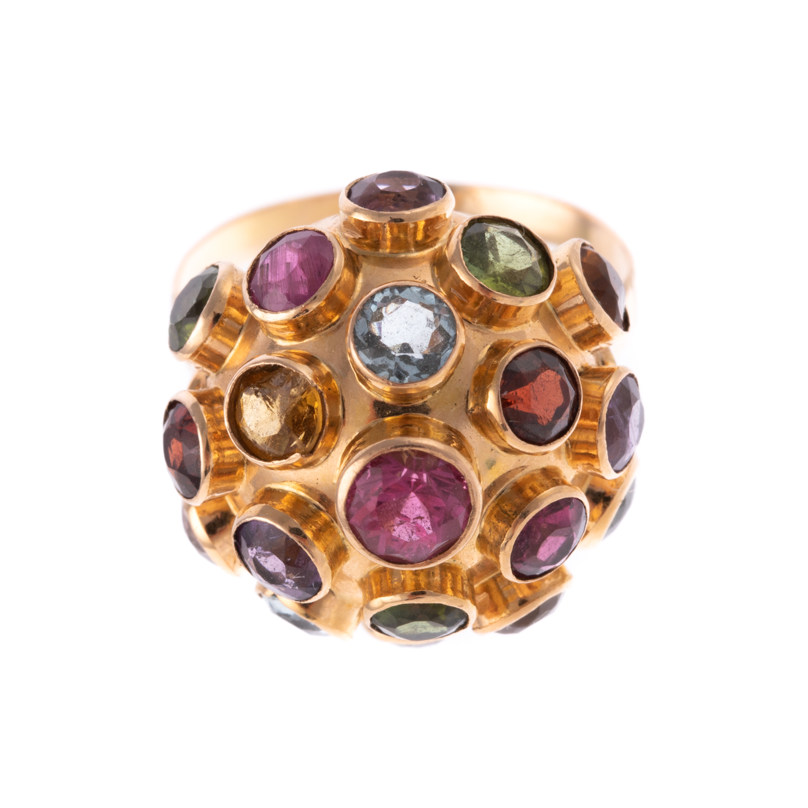 A MULTI-GEMSTONE "SPUTNIK" RING