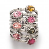 A MULTI-HUED TOURMALINE AND DI
