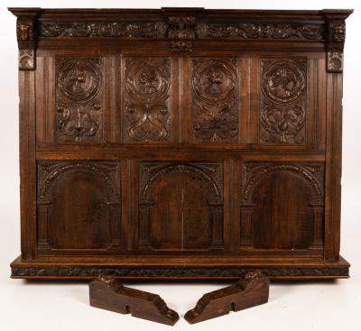 A multi-panel section of panelling,