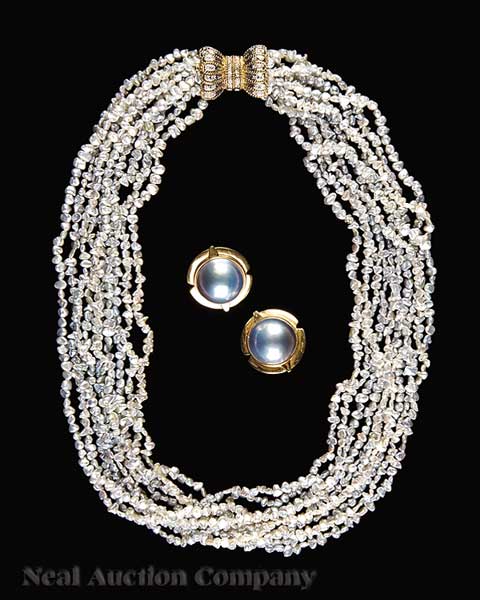 A Multi-Strand Necklace of Gray